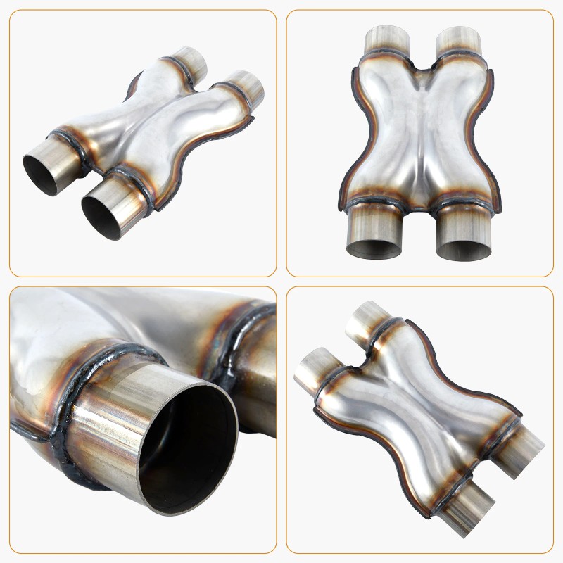 Stainless Steel X Y Pipe 3.0 '' Inlet/Outlet Universal Exhaust