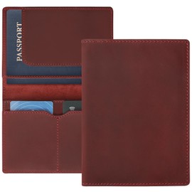 Jack&Chris Leather Passport Holder, Handmade Passport cover, Travel Wallet Cover Case for Men and Women, Leather Travel Documents Organizer Protector, JC107