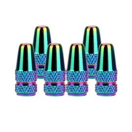 Senzeal 6X Aluminum French Style Bicycle Air Tire Valve Caps Bike Valve Cap Colorful