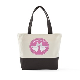CafePress Pink Bridesmaid Wedding Bells Canvas Tote Top Zipper Closure