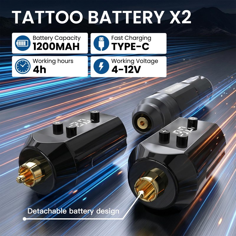 Wormhole Wireless Tattoo Gun Kit – Professional Tattoo Machine with