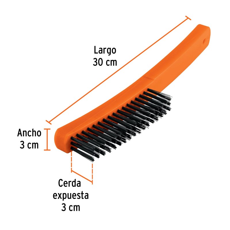 Truper CEA-18, Cepillo de alambre, cerdas de acero al carbono,