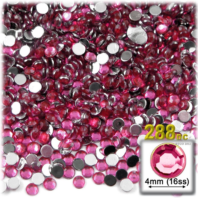 288-pc Rhinestones Round 4mm Flatback Beer Brown
