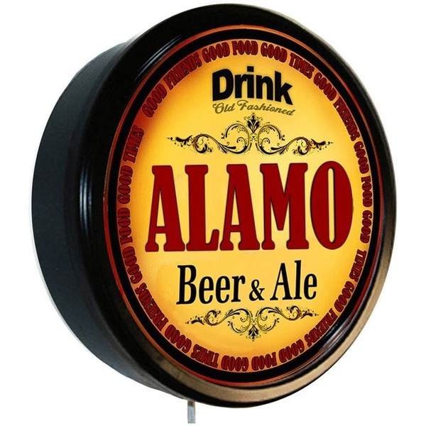 Goldenoldiesclocks Alamo Beer and Ale Cerveza Lighted Wall Sign