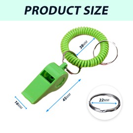 NIIIYTYB 6pcs Sport Whistle with Bracelet - Loud Clear Plastic Whistles with Stretchable Coil Wrist Keychain Ring for Kids, Adults, Teachers - Ideal for Coaches, Referees, School, Soccer