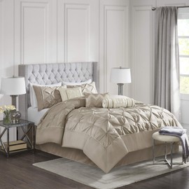 Madison Park Laurel 7 Piece Comforter Set-Mushroom-Cal.King, California King Taupe