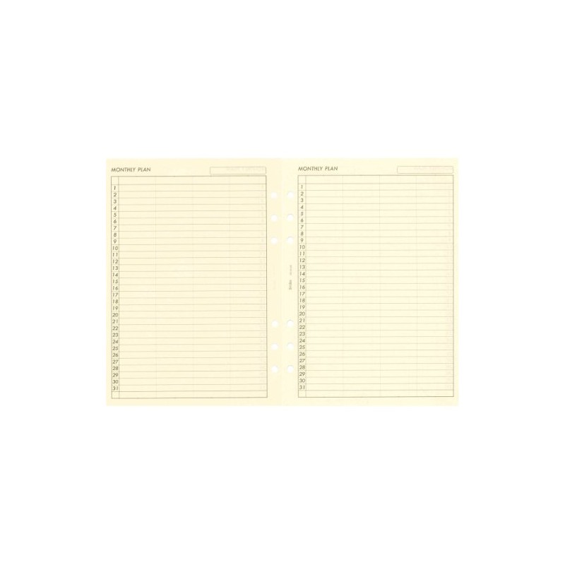 A5サイズ A5331 MONTHLY PLAN／月間フリーダイアリー システム手帳リフィル A53