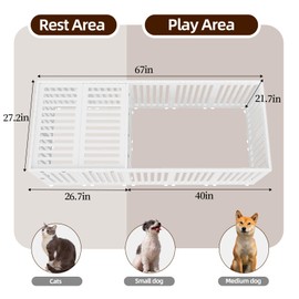 AOOLE Dog Playpen with Door & Cover Top,18*Fence Panel Puppy Playpen, 2 Room Dog Crate, Pet Playpen for Small & Medium Dogs, Puppy Play Pen for Indoors & Outdoor