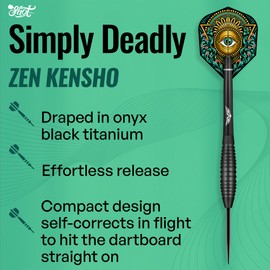 Shot! - Zen Kensho Steel Tip Darts | Professional Tungsten 90% | Michael Smith Tenacious & Shot Celt Darts Inspired | 24g Precision, 24 Gramm, Tungsten Material