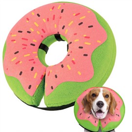 Gimars Inflatable Dog Cone Alternative Dog Donut Collar After Surgery, Soft Dog Neck Pillow Recovery Cone, E Collar and Elizabethan Collar Alternative for Medium Dogs