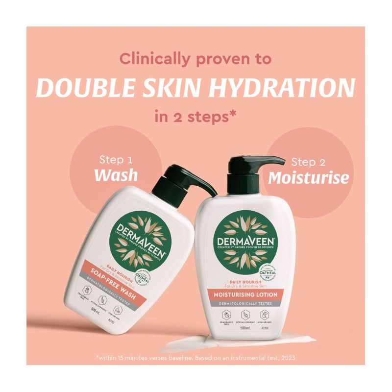 DermaVeen Daily Nourish Moisturising Lotion 500mL Pump