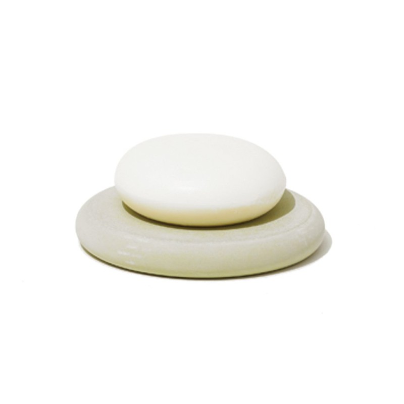 soil Diatomaceous Earth Soap Dish, Circle, White