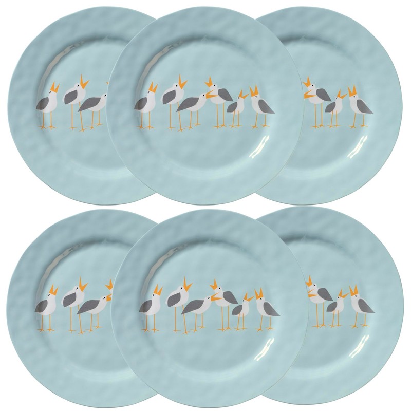 Merritt Designs Seagulls by Kate Nelligan 11.5-inch Dinner Plate, Set