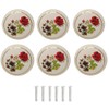 yueton 6Pcs 1-1/2 inch Hand Painted Ceramic Knobs Kitchen Cabinet
