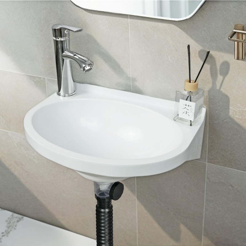 Small Bathroom Sink Wall Mount Bathroom Sink Wash basin, No-Drill