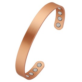 Feraco Copper Magnetic Bracelet for Men Women, 99.99% Pure Copper Cuff Bangle with Strong Neodymium Magnets, Adjustable Jewelry Gifts