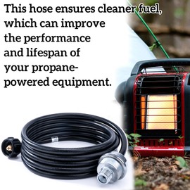 Duodyeo 12 Foot Propane Hose Extended Version with Fuel Filter F273699 Compatible with Mr Heater Buddy and Big Buddy Portable Heater, with Adapter to Connect to 5-45 lb Propane Tank