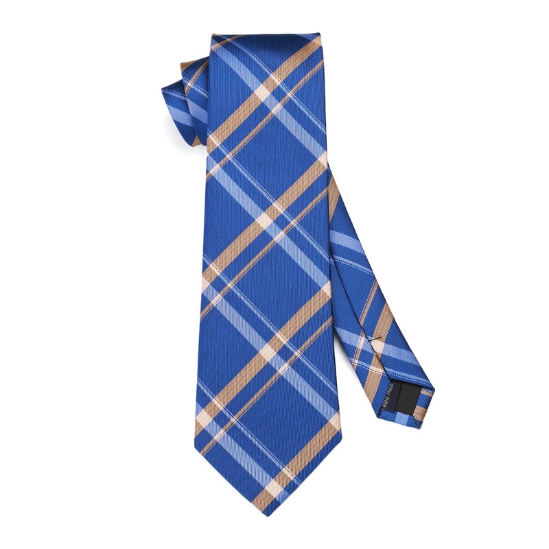 HISDERN Mens Tie Royal Blue Ties for Men with Pocket
