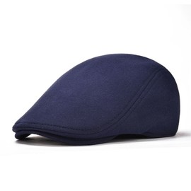 BOTVELA Men's Cotton Flat Ivy Gatsby Newsboy Driving Hat Cap (Navy)