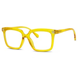 Eyekepper High Quality Glasses - Oversized Rectangular Quality Glasses for Women Yellow