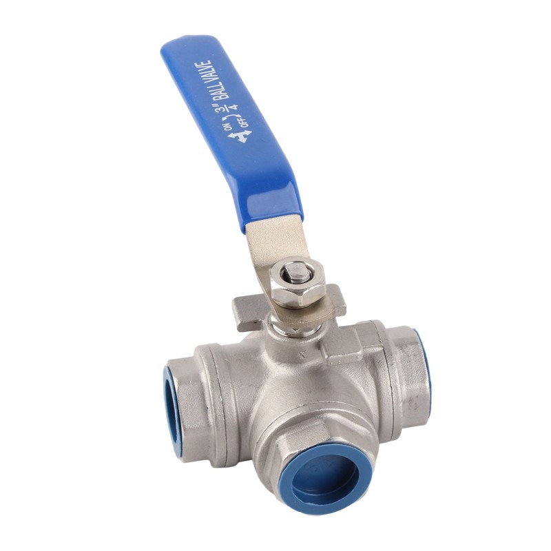1pc Stainless Steel SUS304 Pipe Ball Valve Three Way T