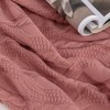 Aormenzy Dusty Pink Knit Throw Blankets Cable Knit Decorative Throw