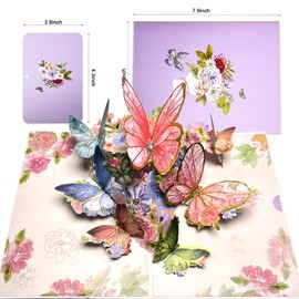 Firevigo Pop Up Cards 5.9×7.9Inch A-Brilliant Pink,Pop Up Three Dimensional Butterfly As A Birthday Cards For Women On Her Birthday Have A Assorted Card With Envelopes All Occasion