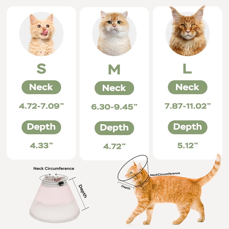 Supet Cat Cone Collar Soft: Comfortable Waterproof Mesh Recovery Cone