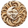 Round Sun and Moon Wall Sign – Waterproof Aluminum Garden