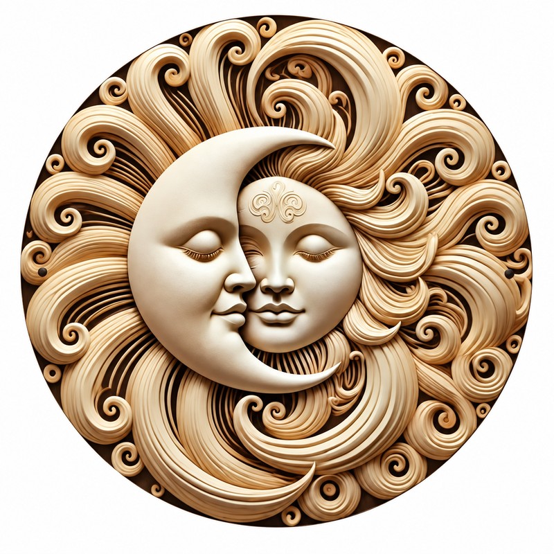 Round Sun and Moon Wall Sign – Waterproof Aluminum Garden