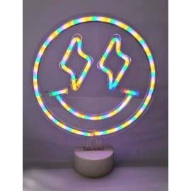 VIVITAR RGB Smiley Face Neon Desk Light With Remote