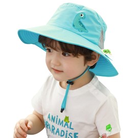 Home Prefer Sombrero de sol UPF50+ de ala ancha para niños pequeños, Azul lago, 6-12 Meses