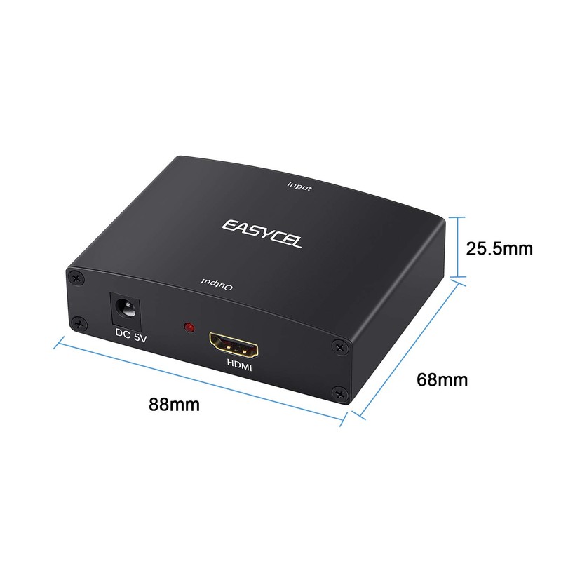 EASYCEL Component to HDMI Converter + 1.2 Meter HDMI Cable,
