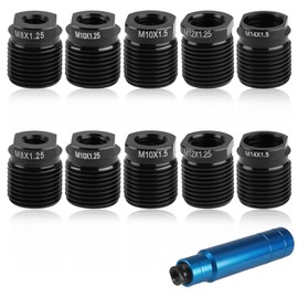 Gear Shift Knob Adapter Kit – 10 Pack Fits M10x1.25 / M12x1.25 / M14x1.25 / M10x1.5 / M14x1.5 Manual Transmission Cars, Trucks, SUVs – Aluminum Thread Inserts