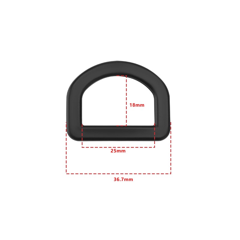 eMagTech Pack of 20 25 mm Plastic D Rings Semicircular