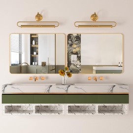 Manocorro Wall Mirror Bathroom Mirror, 30 x 40 Inch Gold Rectangular Mirror with Aluminum Alloy Frame, Rounded Corner Hanging Mirror Decor for Entryway, Bedroom, Living Room, Gold