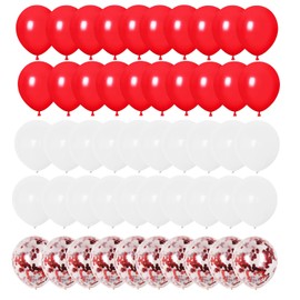 12inch Red White Latex Balloons Set, 50pcs red and white balloons Set for Birthday Party Wedding Baby Shower Holiday Party Decoration