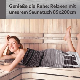 Lashuma Oslo Men's Sauna Towel XXL Grey 85 x 200 cm Large