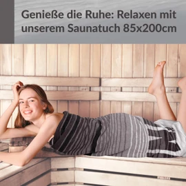 Lashuma Oslo Men's Sauna Towel XXL Grey 85 x 200 cm Large