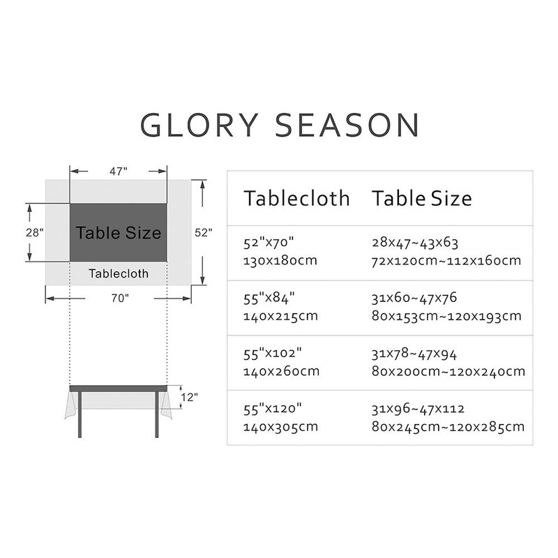 GLORY SEASON Modern and Minimalist Tablecloth Linen Fabric Farmhouse Decoration