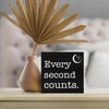 DUXMNAMG Every Second Counts Wood Box Sign, Black Retro Motivational