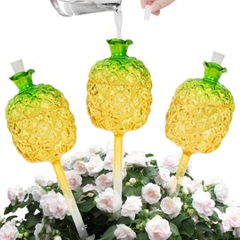 Plant Watering Globes, 270ML High Capacity Pineapple Self Watering Planter Insert for Indoor Outdoor Plant Watering Devices Self Watering Spikes Plant Lovers Best Gift Self Watering Globes-3 Pack