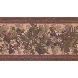 Vintage Purple White Flowers Floral LG3324B Wallpaper Border
