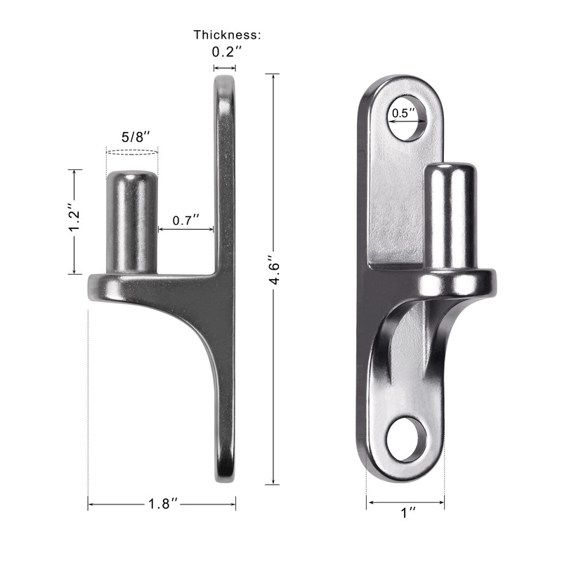 Insaga 2pcs Wall Mount Gate Hinge for Farm Gate, 304