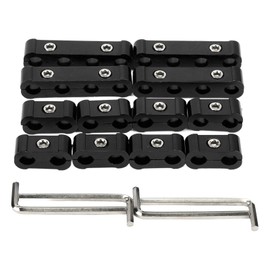 16pcs Spark Plug Wire Separator Divider Kit Holder Organizer Protector Tool for 8mm 9mm 10mm 10.5mm HEI Ls1 Ls2 Sbc Bbc 350 454 High Performance Spark Plug Wire Loom Black