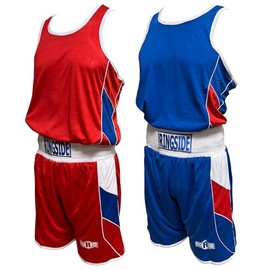 Ringside Boxing Competition Outfit, Reversible Red/Blue, Small
