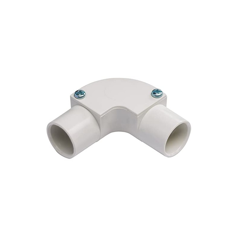 5 x 20mm White Pvc Conduit Inspection Elbow Bend