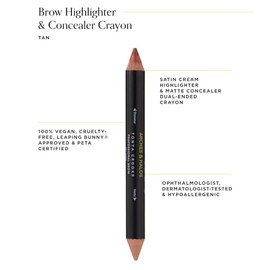 Arches & Halos Crayón Resaltador y Corrector de Cejas - Realza, disimula y resalta el arco de las cejas - Crayón de doble punta con color intenso - Maquillaje vegano y libre de crueldad - .60 ml, Bronceado