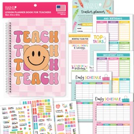 Hadley Designs Teacher Planner 2025-2026 – Undated Teacher Planners, Homeschool Lesson Planner Book For Teachers Must Haves, Lesson Plan Book For Teachers Classroom Supplies & Appreciation Gifts