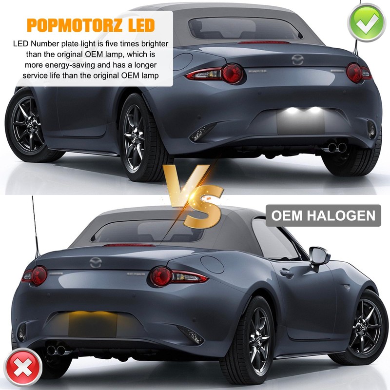POPMOTORZ LED Number Plate Light for MX-5 Miata 2016-2020, LED